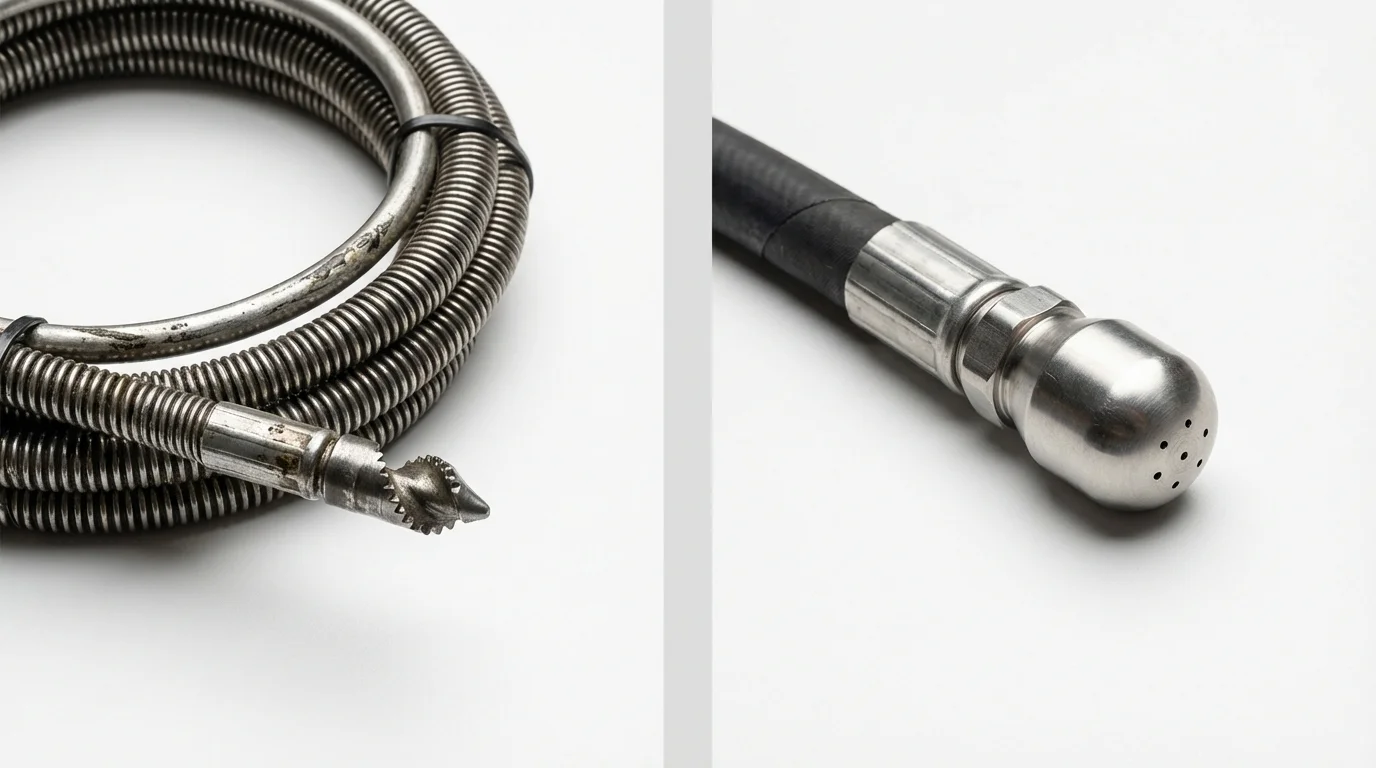 Drain snake cable and hydro jetting nozzle used for drain cleaning in Christiana, TN